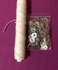 Cozyours Braided Candle Wick Spool 100ft, Metal Sustainer Tabs 100 pcs 100 ft spool 32 A1qZeBqONkL