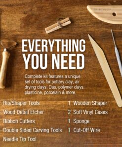 U.S. Art Supply 26-Piece Pottery & Clay Sculpting Tool Sets with Canvas Cases 26-Piece with Nylon Cases 17 A1rzKiiYaWL