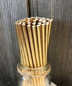 Gold Foil Paper Straws - Christmas Holiday Wedding Anniversary Party Supply - 7.75 Inches - Pack of 100 - Outside the Box Papers Brand 11 A1sgrIqFUL