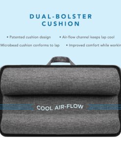 LAPGEAR Home Office Lap Desk with Device Ledge, Mouse Pad, and Phone Holder - Silver Carbon - Fits up to 15.6 Inch Laptops - Style No. 91585 28 A1sr72ajaUL