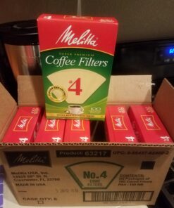 Melitta #4 Cone Coffee Filters, Natural Brown, 100 Count (Pack of 6) 600 Total Filters 34 A1t7ljK0TOL