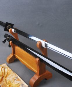 MN Sword - Japanese Samurai Tanto Wakizashi Ninjia Sword Functional Real Sharp Hand Forged Folded Steel Clay Tempered Katana 1095 Carbon Steel Blade black blade ninja sword with square tsuba 11 A1tc7c11yoL