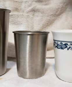 Stainless Steel Cups 10 oz Tumbler (4 Pack) - Premium Metal Drinking Glasses | Stackable Durable Cup (10 oz) 10 oz - Steel 54 A1ucP5ctY3L