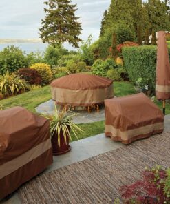 Duck Covers Ultimate Waterproof Square Patio Table & Chair Set Cover, 90 Inch 92"W x 92"D x 32"H 33 A1usKiepUdL