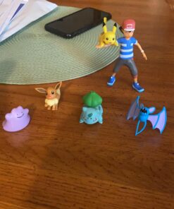Pokémon Battle Figure Multi Pack Toy Set with Launching Action - Generation 1 - Includes Ash, Pikachu, Eevee, Bulbasaur, Ditto & Zubat - 6 Pieces - Ages 4+ 23 A1vIDvNTNKL