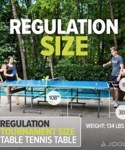 JOOLA NOVA - Outdoor Table Tennis Table with Waterproof Net Set - Quick Assembly - All Weather Aluminum Composite Outdoor Ping Pong Table - Tournament Quality - Indoor & Outdoor Compatible Rally Outdoor 34 A1wAlt5FxL 2