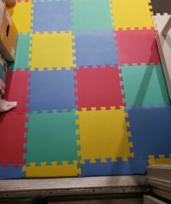 Foam Floor Mats - Interlocking EVA Foam Padding for Home Gym - Non-Toxic 8-Piece Play Mat Set for Toddlers, Babies, and Kids by Stalwart (Multicolor) 32 A1wBYEzKIEL