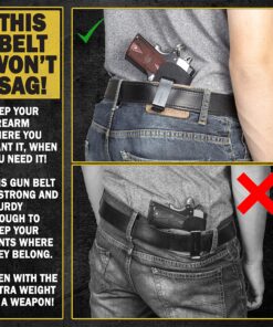 Alternative view of Relentless Tactical The Ultimate Gun Belt | Made in USA | Concealed Carry Belt/CCW Leather Gun Belt for Men 50 (Size 46 Pants - Check sizing guide) Brown - Stitched