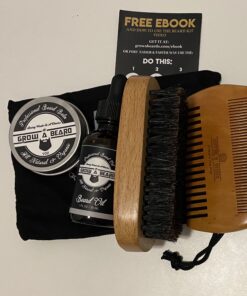 Beard Brush for Men & Beard Comb Set w/Mustache Scissors Grooming Kit, Natural Boar Bristle Brush, Dual Action Wood Comb, and Travel Bag Great for Christmas Gift (Bamboo) Bamboo 53 A1wZBuT1OsL