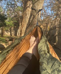 Legit Camping Hammock - Hammocks - 2 Person Hammock - Tree Hammock - Double Hammock - Portable Hammock - Outdoor Hammock - Hammock - Travel Hammock - Hammocks for Outside - Heavy Duty Hammock Army Green/Khaki 31 A1wZWh2irLL