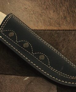 Randy knives RA-9002 Custom Made Damascus Steel Hunting Knife Bone Handle, Damascus Bolster, with Real Leather Sheath. 14 A1wyjvnHiIL