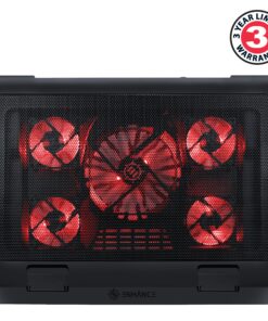 Alternative view of ENHANCE Gaming Laptop Cooling Pad Stand with LED Cooler Fans , Adjustable Height , & Dual USB Port for 17 inch Laptops - 5 Ultra Quiet High Performance Fans 2630 RPM & Built-In Bumpers - Red