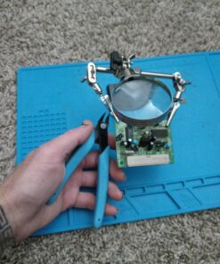 Elenco Helping Hands with 2 .5" Magnifying Glass | Work Bench Must Have | Case-Iron Base | Chrome Plated for Long Life | Glass Lens 35 A1xAmArwzgL