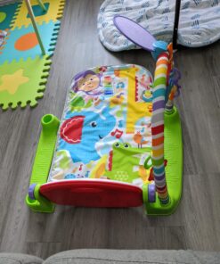 Fisher-Price Baby Playmat Deluxe Kick & Play Piano Gym & Maracas with Smart Stages Learning Content,5 Linkable Toys & 2 Soft Rattles (Amazon Exclusive) Kick N Play Green + Maracas 62 A1xPXZBnEVL