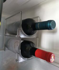 mDesign Plastic Free-Standing Wine Set Rack Storage Organizer for Kitchen Countertops, Pantry Cabinet, Fridge Organization - Holds Water Bottle and Alcohol Bottles - 2 Pack - Clear 2 bottle 37 A1xitL96 FL