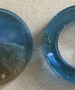 Large Cabochon Gemstone Resin Casting Silicone Mold with Hole 6-Cavity with Jewelry Making Supplies Set for Polymer Clay Crafting, Epoxy, Necklace Pendant Earrings Keychain Craft 34 A1y26aBYFUL