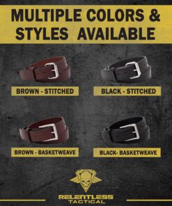 Relentless Tactical The Ultimate Gun Belt | Made in USA | Concealed Carry Belt/CCW Leather Gun Belt for Men 36 (Size 32 Pants - Check sizing guide) Brown - Stitched 10 A1yKMoOriLL 1