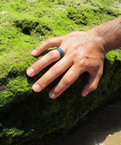 Mada Rings Silicone Wedding Rings Bands Designed for Active Lifestyles — Hypoallergenic, Medical-Grade Silicone — Perfect for Men Blue 13 (22.2mm) 8 A1yvfDcoWfL