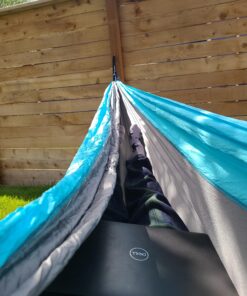 Kootek Camping Hammock Double & Single Portable Hammocks Camping Accessories for Outdoor, Indoor, Backpacking, Travel, Beach, Backyard, Patio, Hiking Grey & Sky Blue Large 44 A1zb3rcX6mL