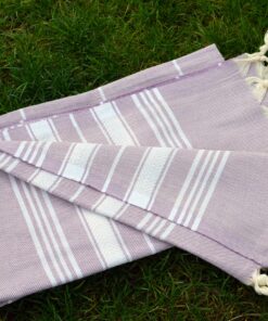 Alternative view of Dandelion - Basic Pattern - Naturally-Dyed Cotton Turkish Towel Peshtemal - 71x39 Inches - Lilac