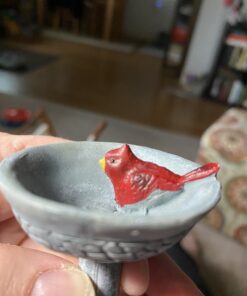 G & F Products MiniGardenn 10027 Fairy Garden Polyresin Miniature, Cardinal Birdbath Pick 24 B1 sJ4n5sS 1