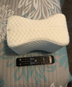 Cushy Form Knee Pillow for Side Sleepers - Standard Orthopedic Wedge Leg Pillow for Sleeping and Hip & Lower Back Pain - Contour Memory Foam Cushion for Pregnancy, Washable Cover & Travel Bag, White 44 B10EG UEJ3S