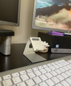 Lamicall Cell Phone Stand, Desk Phone Holder Cradle, Compatible with Phone 12 Mini 11 Pro Xs Max XR X 8 7 6 Plus SE, All Smartphones Charging Dock, Office Desktop Accessories - Silver Sliver 52 B10TDQMNFcS