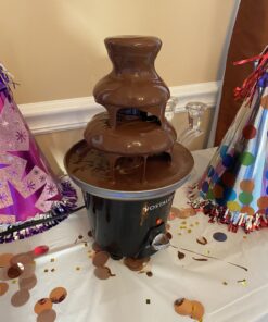 Nostalgia 3 Tier Electric Chocolate Fondue Fountain Machine for Parties - Melts Cheese, Queso, Candy, and Liqueur - Dip Strawberries, Apple Wedges, Vegetables, and More - 24-Ounce - Black, Small Black Chocolate Fountain 13 B10ynxZo6JS