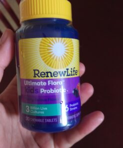 Renew Life Kids Chewable Probiotic Tablets, Daily Supplement Supports Digestive and Immune Health, Berry-licious Flavor, Dairy, Soy and gluten-free, 3 Billion CFU, 30 Count 30 Count (Pack of 1) 44 B11siGFlbS