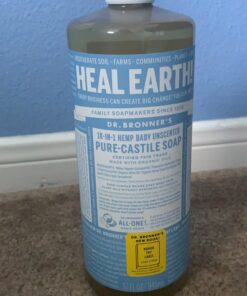Dr. Bronner's - Pure-Castile Liquid Soap (Baby Unscented, 32 ounce) - Made with Organic Oils, 18-in-1 Uses: Face, Hair, Laundry and Dishes, For Sensitive Skin & Babies, No Added Fragrance, Vegan 32 Fl Oz (Pack of 1) 33 B12wllQ357S 2