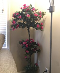 Nearly Natural 5228 Mini Bougainvillea Topiary Beauty, 5-Feet,9" x 9" x 62.5" , Green Plant 38 B135swLsIGS