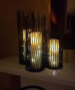 Set of 3 Metal Iron Candle Holder, Black Candlestick Modern Table Centerpiece for Indoor & Outdoor Decor, Dining Room, Home Decoration 33 B13dDca39NS