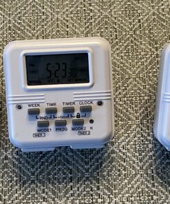 BN-LINK Digital Timer Outlet 24-Hour Programmable Digital Outlet Timer with 2 Independent Outlets 3-Prong Mini Indoor Easy Set Stackable Plug-in for Lights Lamps Fans Accurate 8A/1000W 1/3HP 3 prong 48 B14NhEpV53S