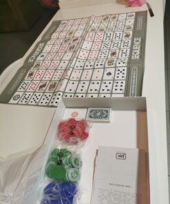 Jax Giant (aka Jumbo) SEQUENCE Game - Box Edition with Cushioned Mat, Cards and Chips, Package Colors May Vary , Blue JUMBO BOX Standard Packaging 19 B14W7EfnWS