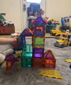 Children Hub 100pcs Magnetic Tiles Set - Educational 3D Magnet Building Blocks - Building Construction Toys for Kids - Upgraded Version with Strong Magnets - Creativity, Imagination, Inspiration 28 B154ruXdphS