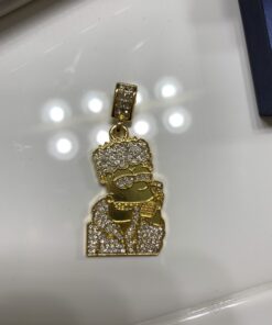 putouzip Bart Chain Necklace 18K Gold Plated Fully Iced Out Stainless Steel Pendant For Men Boys Gift 30 B15XBpzNUsS