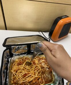 Aotto Portable Oven Personal Food Warmer - 110V Portable Mini Microwave Electric Heated Lunch Box for Work, Cooking and Reheating Meals in Office, Potlucks, Travel Hotel, Home Kitchen (Black) Black 35 B15bZuakoeS