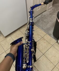 Glory Blue/Silver keys E Flat Alto Saxophone with 11reeds,8 Pads cushions,case,carekit 20 B15dFmm9uS