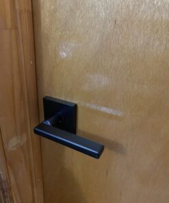 Kwikset 91560-029 Halifax Slim Square Keyed Entry Lever Featuring Smartkey, Iron Black Matte Black Square Rose Old Version 45 B15pAij5HS