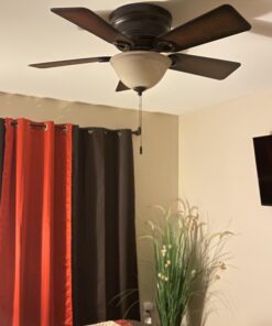 Hunter Fan Company, 51023, 42 inch Conroy Onyx Bengal Low Profile Ceiling Fan with LED Light Kit and Pull Chain Onyx Bengal finish 31 B162MUMAiUS