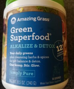Amazing Grass Greens Blend Alkalize & Detox: Smoothie Mix, Cleanse with Super Greens & Beet Root Powder, Digestive Enzymes, Prebiotics & Probiotics, 30 Servings (Packaging May Vary) 43 B16CO48OUeS