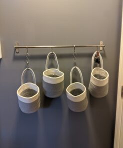 Wallniture Lyon 31.5" Wall Mount Kitchen Utensil Holder With 10 S Hooks For Hanging Pots and Pans Set 41 B16LIgarANS