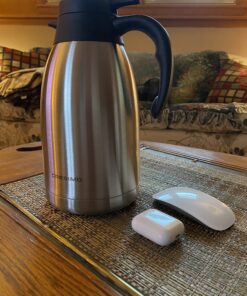 Thermal Coffee Carafe 68oz / 2L - 24 Hours Hot Beverage Dispenser, Insulated Stainless Steel Water Coffee Urn, Coffee Carafes For Keeping Hot Coffee Dispenser for Parties - Hot Chocolate Dispenser Silver 32 B16cAwkEYVS