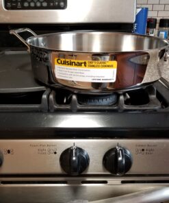 Cuisinart Stainless Steel, 5.5 Quart Sauté Pan w/ Cover, Helper Handle, Chef's Classic, 733-30H 33 B17BjyzzUzS