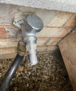 Danco Outdoor Faucet Water Spigot Handle | Hose Bibb Round Wheel Handle Replacement | Includes Screws | Metal (10006), Silver/Pewter Faucet Handle, 1-Pack 43 B17tMJ5itzS