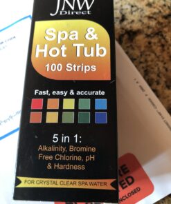 Hot Tub and Pool Test Strips - 6in1 Quick & Accurate Hot Tub, Spa, Pool Test Strips - 100 Water Test Strips, Water Test Kit with E-Book - Test Chlorine, Bromine, pH, Hardness, Alkalinity - JNW Direct 18 B1897u6AfmS