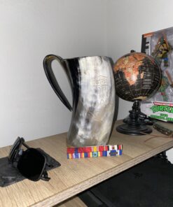 Norse Tradesman XL Viking Drinking Horn Mug - 100% Authentic Beer Horn Tankard With Thor's Hammer Engraving | The Mjolnir, High Polish, approx. 30 oz 39 B18VBOBMQ2S