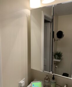 JERDON Two-Sided Wall-Mounted Makeup Mirror - Makeup Mirror with 5X Magnification & Wall-Mount Arm - 8-Inch Diameter Mirror with Nickel Finish Wall Mount - Model JP7506N 32 B18VOgQLsNS 2