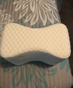 Cushy Form Knee Pillow for Side Sleepers - Standard Orthopedic Wedge Leg Pillow for Sleeping and Hip & Lower Back Pain - Contour Memory Foam Cushion for Pregnancy, Washable Cover & Travel Bag, White 46 B18ugXfi0qS