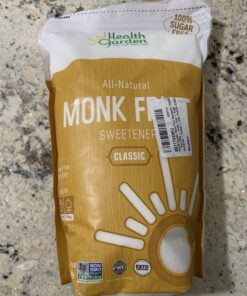Health Garden Monk Fruit Sweetener, Classic - Non GMO - Gluten Free - Sugar Substitute - Kosher - Keto Friendly (3 lbs) 3 Pound (Pack of 1) 27 B19058E00xS